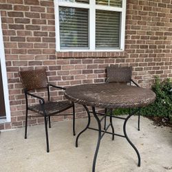 Outdoor Patio Set With 2 Chairs And Table