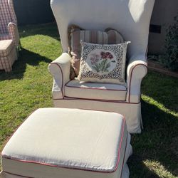 Wingback Armchair & Ottoman 