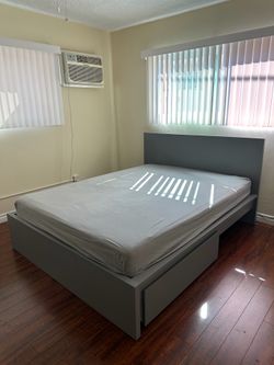 IKEA Queen bed + Nightstand + Mattress