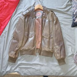 Vintage Authentic Leather Bomber Jacket