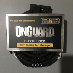 On Guard Bicycle 6 Foot Coil Combination Lock