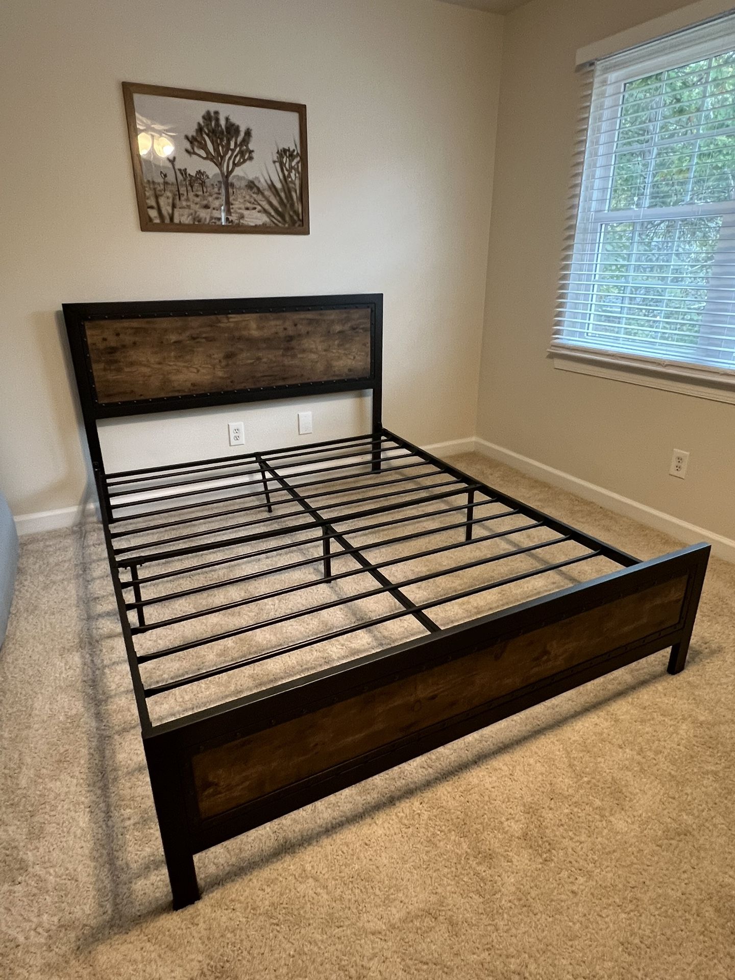 Queen Metal And Wood Bed Frame
