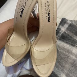 Fashion Nova Clear Heels Size 7 
