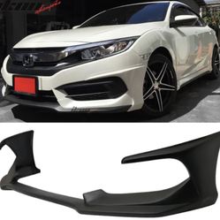 Fits 16-18 Honda Civic Coupe Sedan AVS Style Front Bumper Lip Spoiler - PP