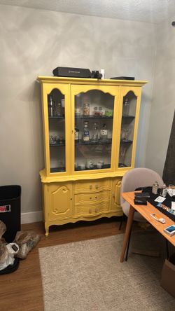 Wooden cabinet  with glass doors