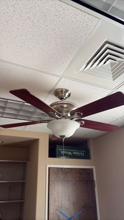 2 Hunter 52” Ceiling Fans with Lights – Brushed Nickel