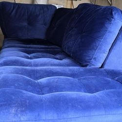 Beautiful Blue Velvet Couch