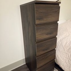 Ikea dresser STORKLINTA 5-drawer dresser, dark brown/oak effect anchor/unlock function, 15 3/4x18 7/8x47 1/4 "