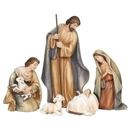 Wood Look 5 Piece Nativity