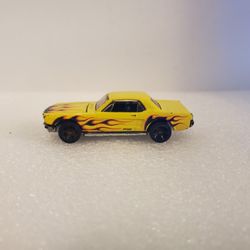 Retro Hot Wheels 1983 Mustang Yellow Flames Hood Opens Vintage