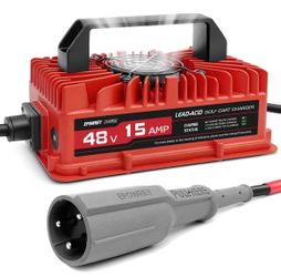 EPOWREY 15 AMP 48 Volt Golf Carts Battery Charger for Club Car 3-Pin Round Plug