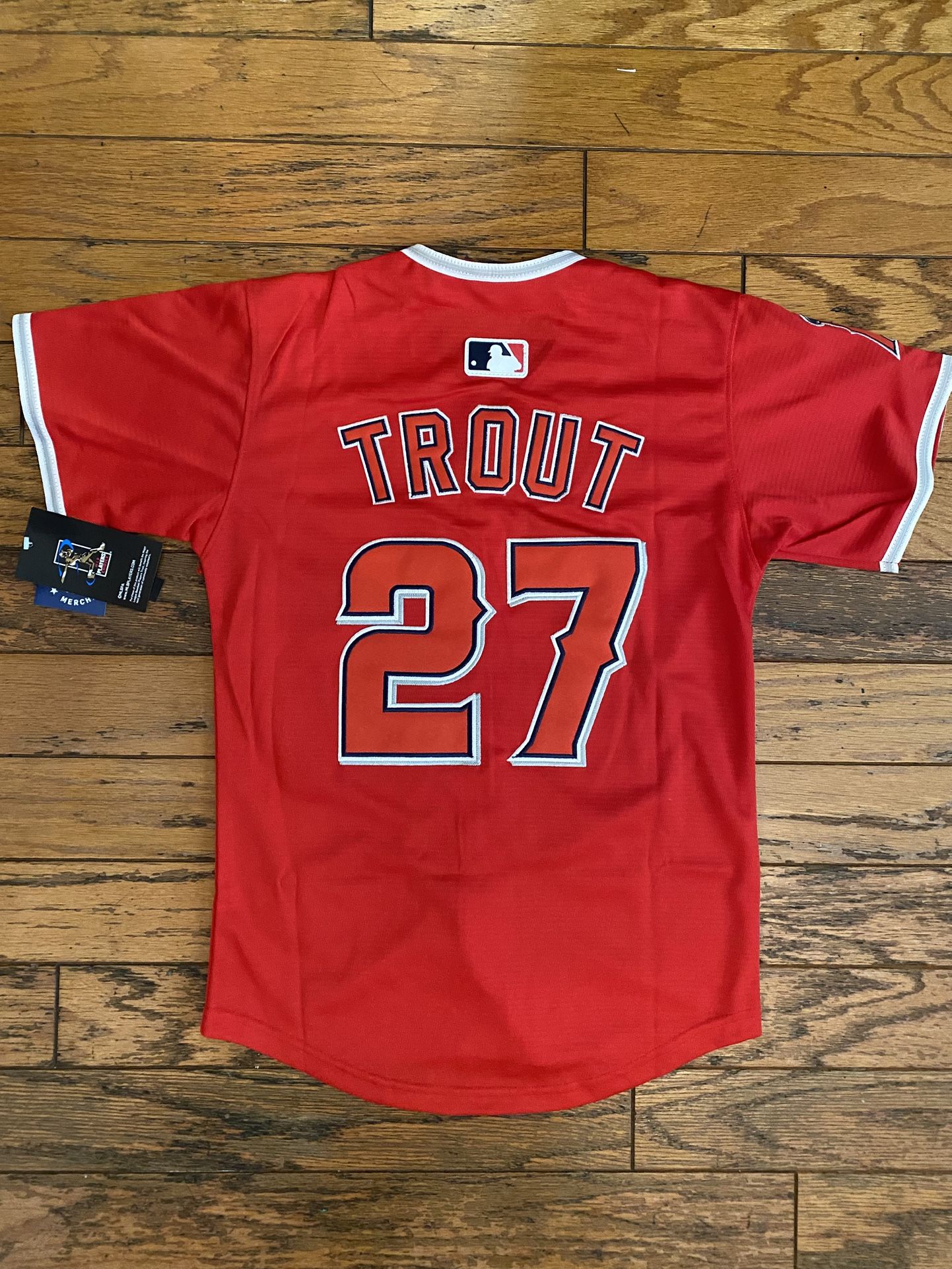 Youth Red Los Angeles Angels Mike Trout Fully Stitched Jersey