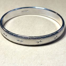 Monet Silver Star-Engraved Bracelet