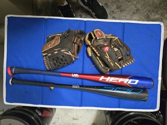 Youth Baseball Gloves And Bats