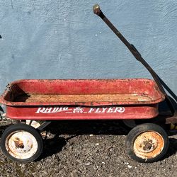Vintage Wood Grip Full Size Radio Flyer 80 Wagon