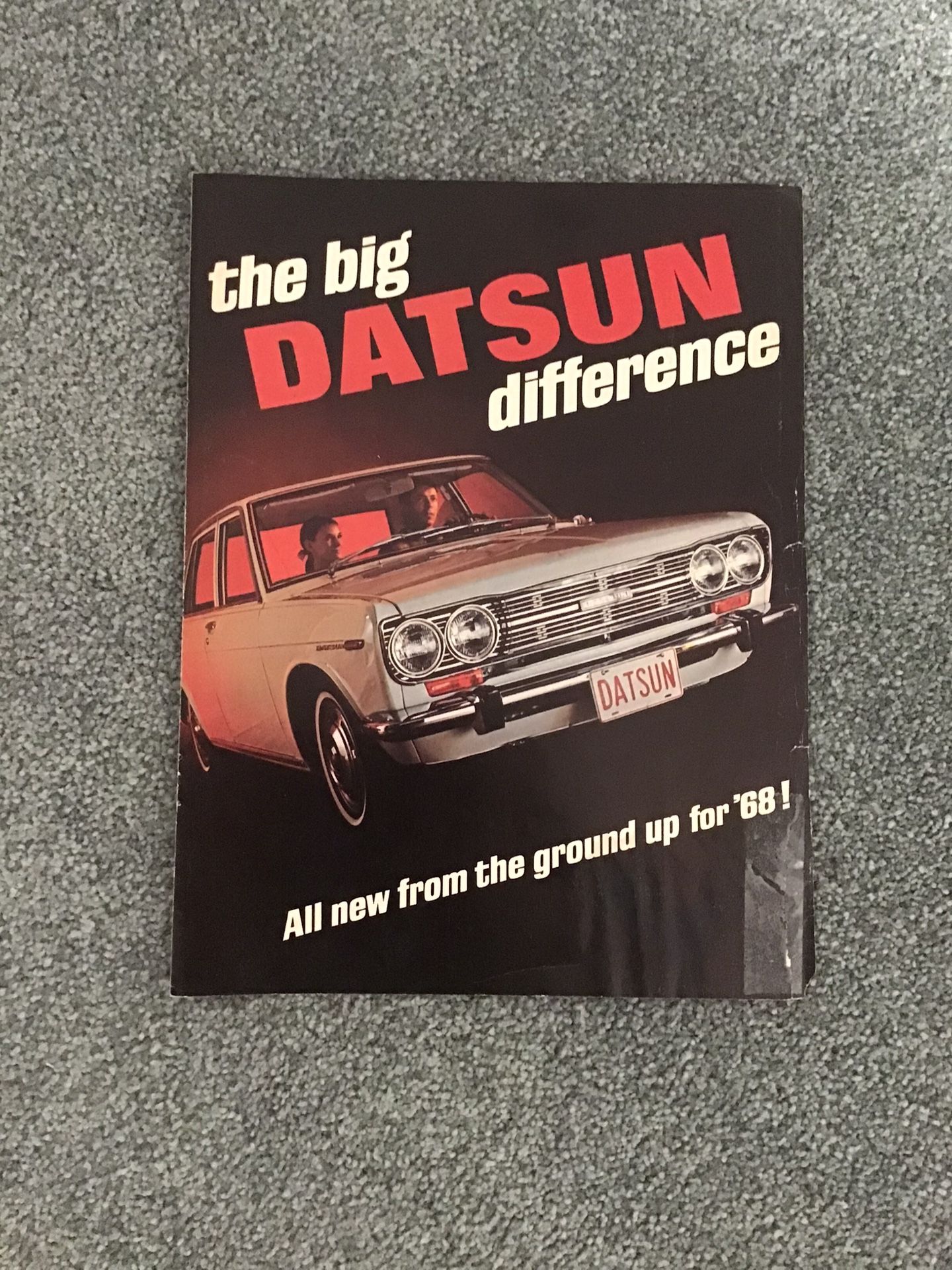 1968 Datsun 510 Brochure. Good Condition, Does Show Some Minor Wear.
