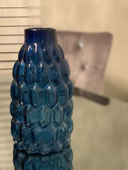 Navy Glass Vase