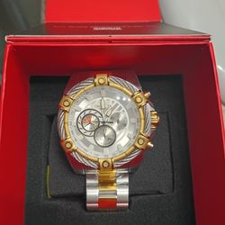 Invicta Bolt Ace Men's Watch  52mm silver gold reloj mans new!! Nuevo!! relojes de hombre
