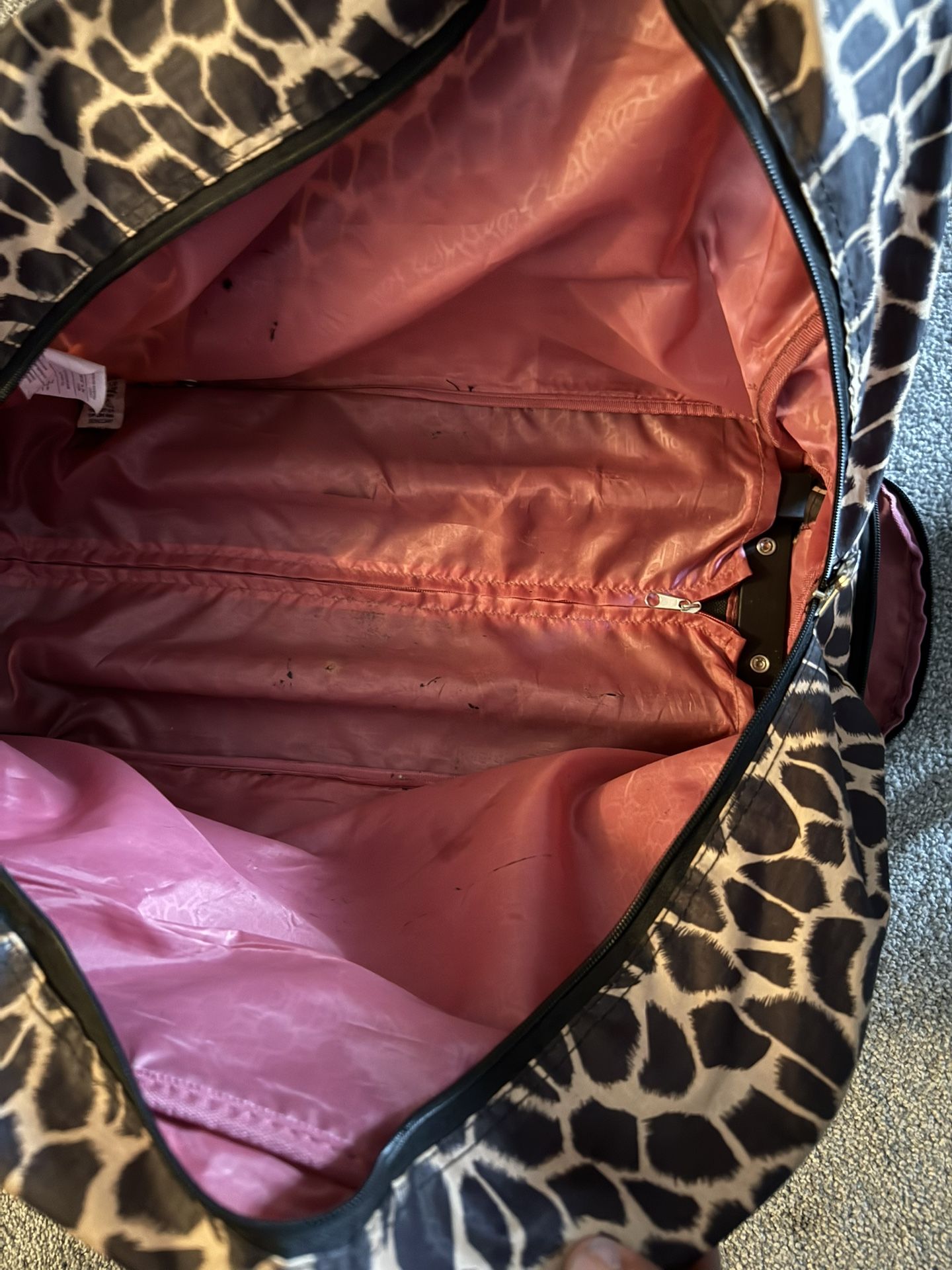 Kathy Van Zeeland Cheetah Leopard Weekender Luggage Rolling Carry On Duffle Bag