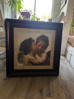 Framed Cherub Angels Art Print 33x33