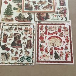 5 Holiday Gifted Die Cut Stickers Acid Free For Crafts/Scrapbooks