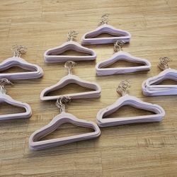 Lot of 80 Kid's Hangers Pink Velvet Space Saver 