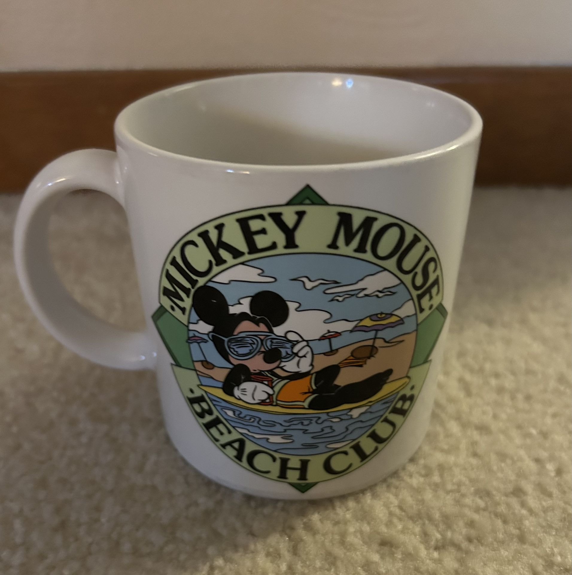 Vintage 1986 Coffee & Tea Mug - Mickey Mouse Beach Club, Disney Productions