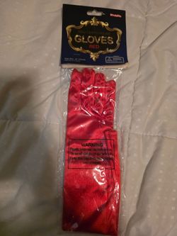 Red Satin Opera Gloves