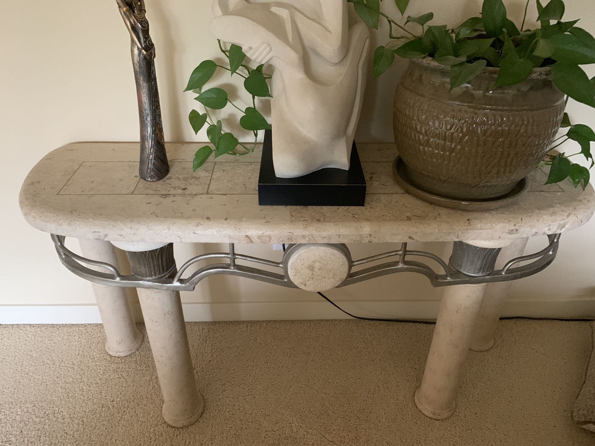 Stone coffee table, end table and console table