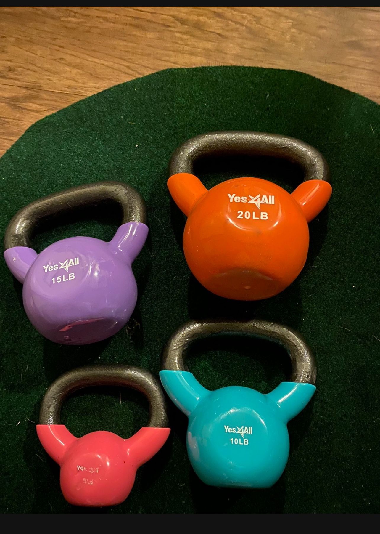 Multicolor Kettle Bells 5,10,15,20 Lbs
