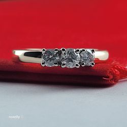 14K Yellow Gold Genuine Diamonds Band Ring Size 7 - Solid Gold!/ Anillo de Oro con Diamantes Genuinos! 👌🎁Post Tags: Anillo de Oro