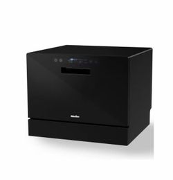21 in. Professional Digital Portable Countertop Dishwasher with 6 Place Settings in Black