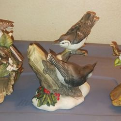 collection of Three Vintage porcelain bird figurines