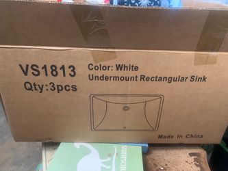 White Undermount Rectangular Sink