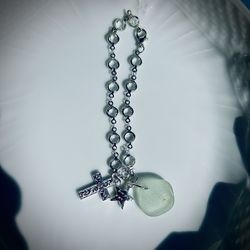 Sea glass car mirror charms