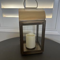 Gold Tone Metal/Glass Lantern Home Decor Project 62 (15X6X6 W/Ring Up) No Candle