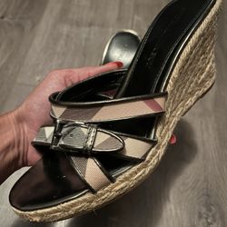 Women’s BURBERRY Wedges Size 7 Worn Once!