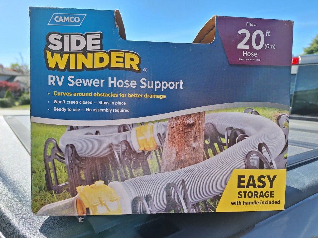 RV CAMPER SEWER HOSE SIDE WINDER 20' BRAND NEW