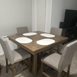 Dining Table 48” With lazy Susan And 4 Stools