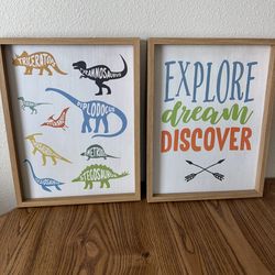 Kids Room Wall Decor – Dinosaur + “Explore Dream Discover”