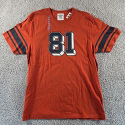 Old Navy Mens Large Shirt Orange Blue Short Sleeve Cotton 81 Football Jersey Tee