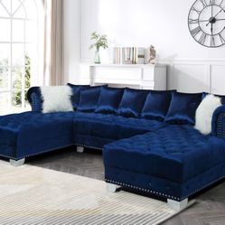 3PC U Shape Velvet Sectional (4 Colors Available)