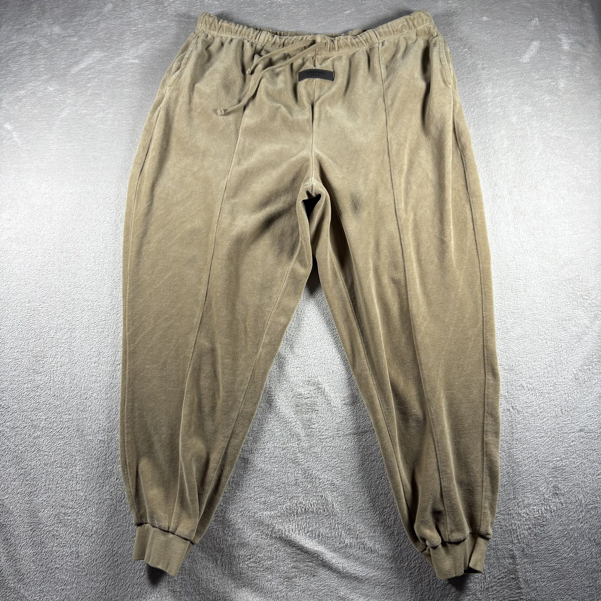 Fear Of God Essentials Men’s Size 2XL Brown Velour Jogger #1772