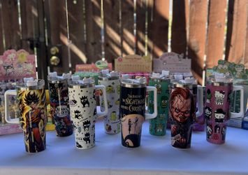 40 Oz. Tumbler Keroppi Badtz Maru Pompompurin Hello Kitty Demon Slayer Chucky Goku
