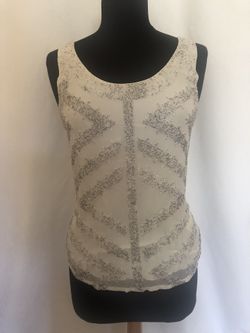 Rachel Gilbert Silk Sequined sleeveless blouse size small