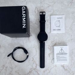 Garmin Venu 4 Series Smart Watch Black Silicone Band Stainless Steel Case 45mm