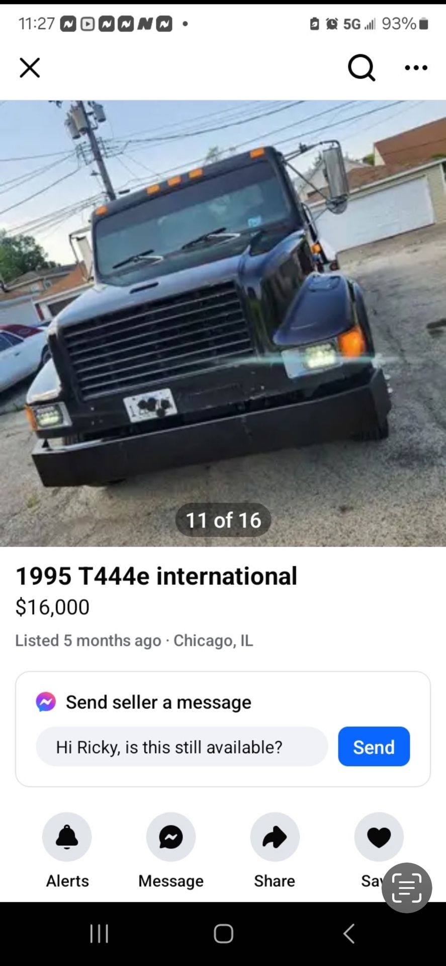 1995 International T444e Tow Truck