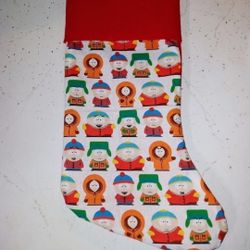 South Park Christmas Stocking Handmade, Cartmen, Kenny, Kyle, and Stan, Cartoon