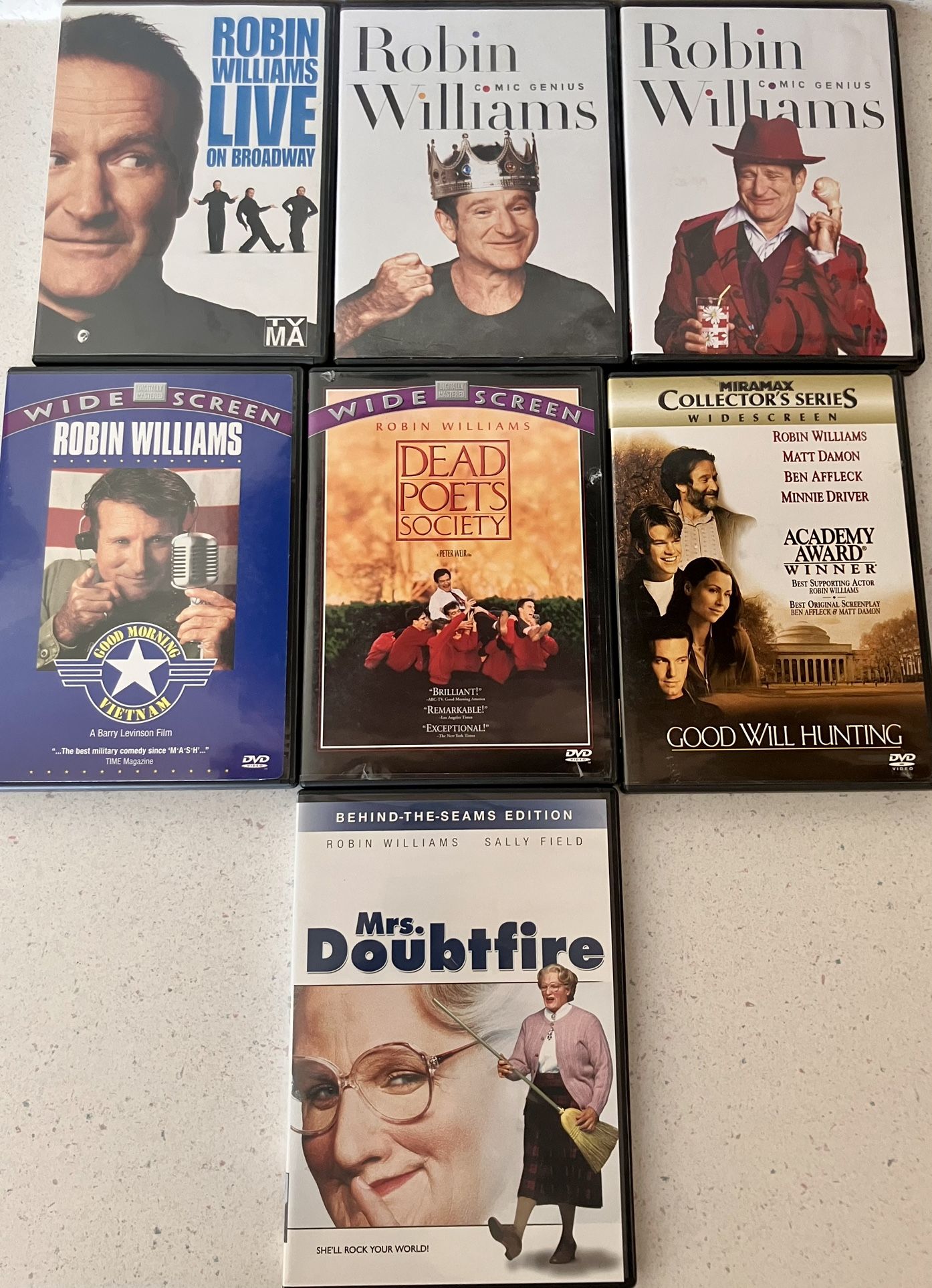 Robin Williams Collection 7 CLASSIC DVD’s