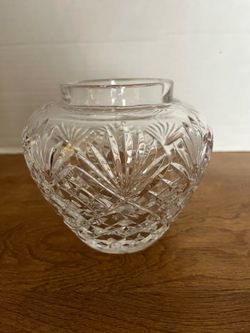 Vintage Lead Crystal ROSE BOWL Hand Cut Pineapple/Star Design Poland